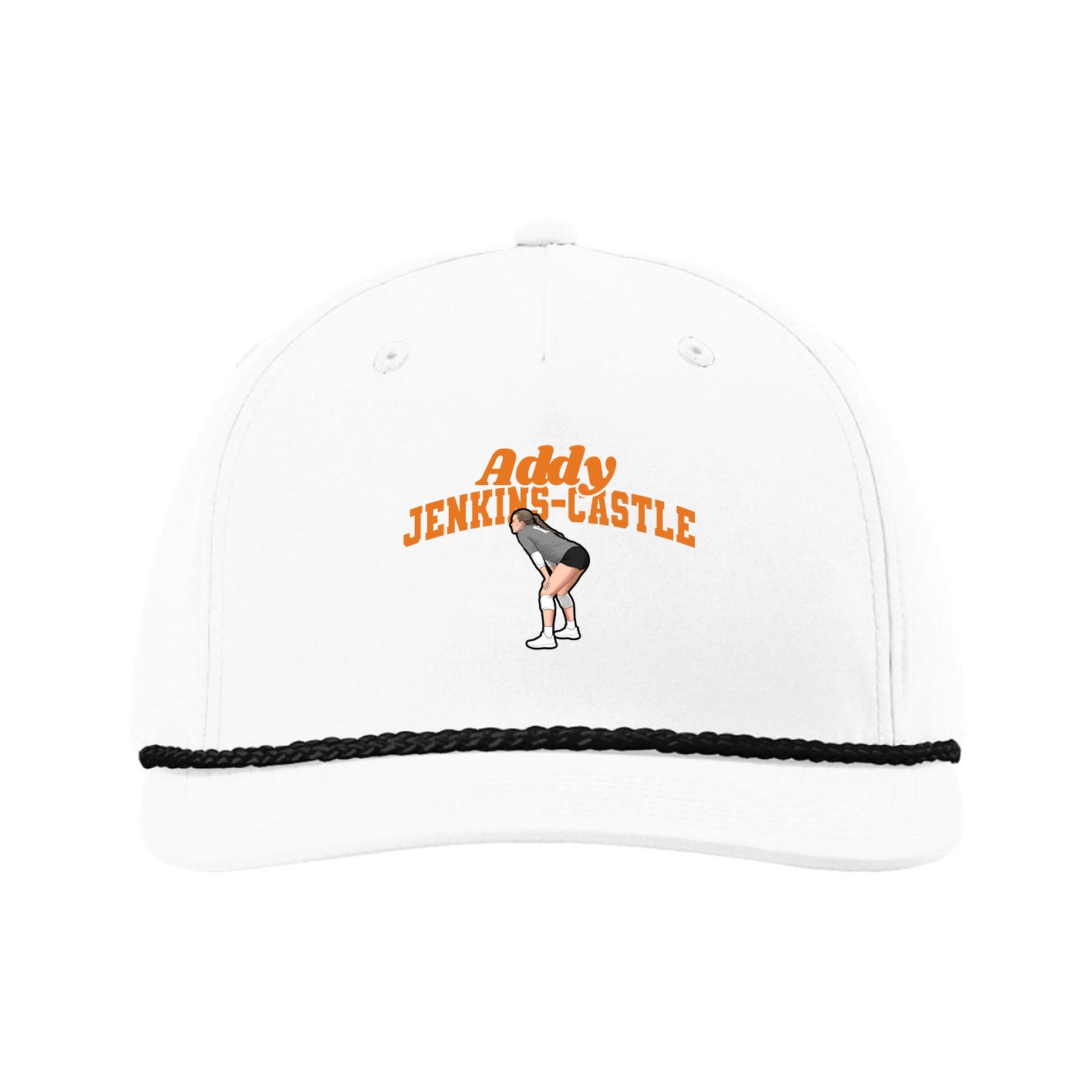 Five-Panel Classic Rope Cap — Signature Arch in White