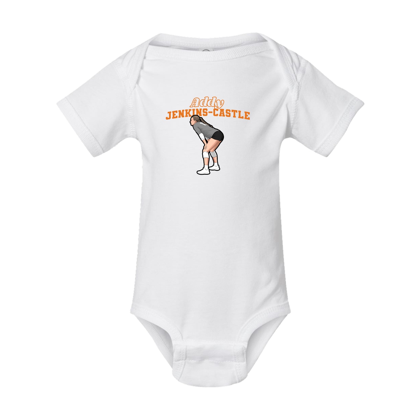 Baby Onesie — Name Arch in White