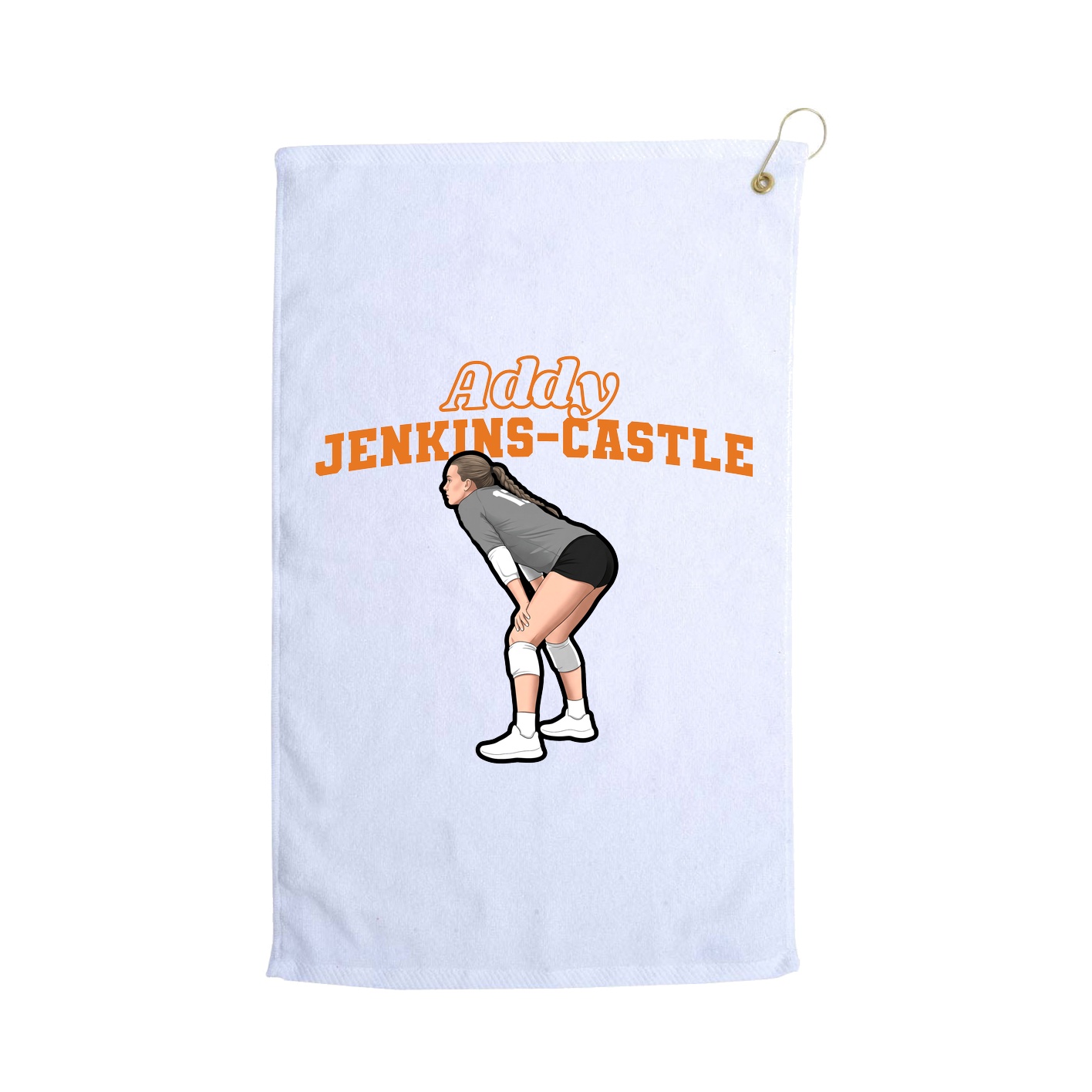 Golf Towel — Name Arch in White