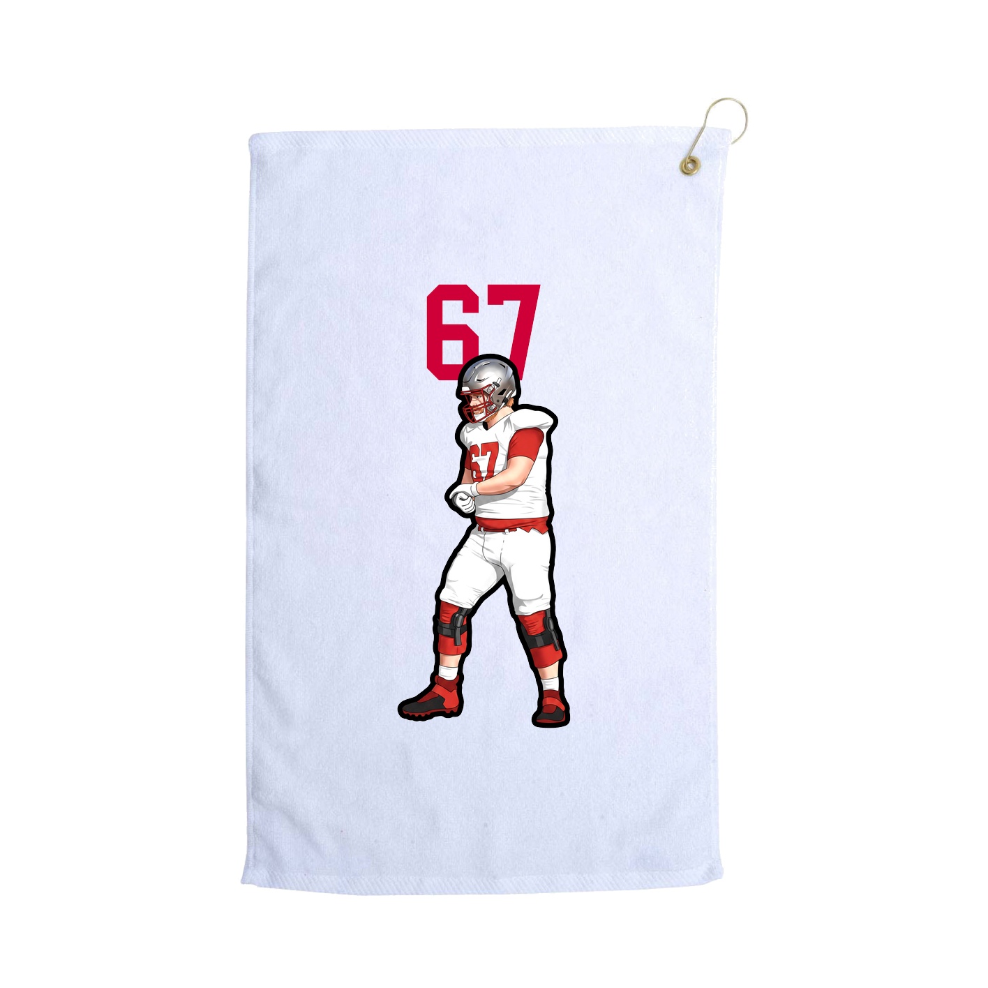 Golf Towel — Number Top in White