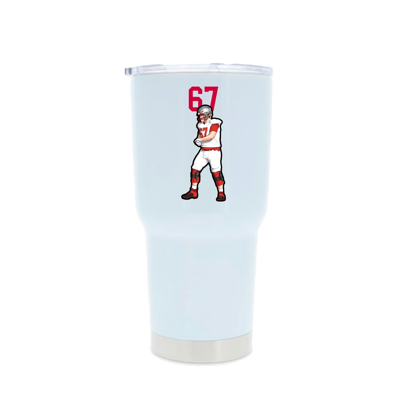 30oz Stainless Steel Tumbler — Number Top in White