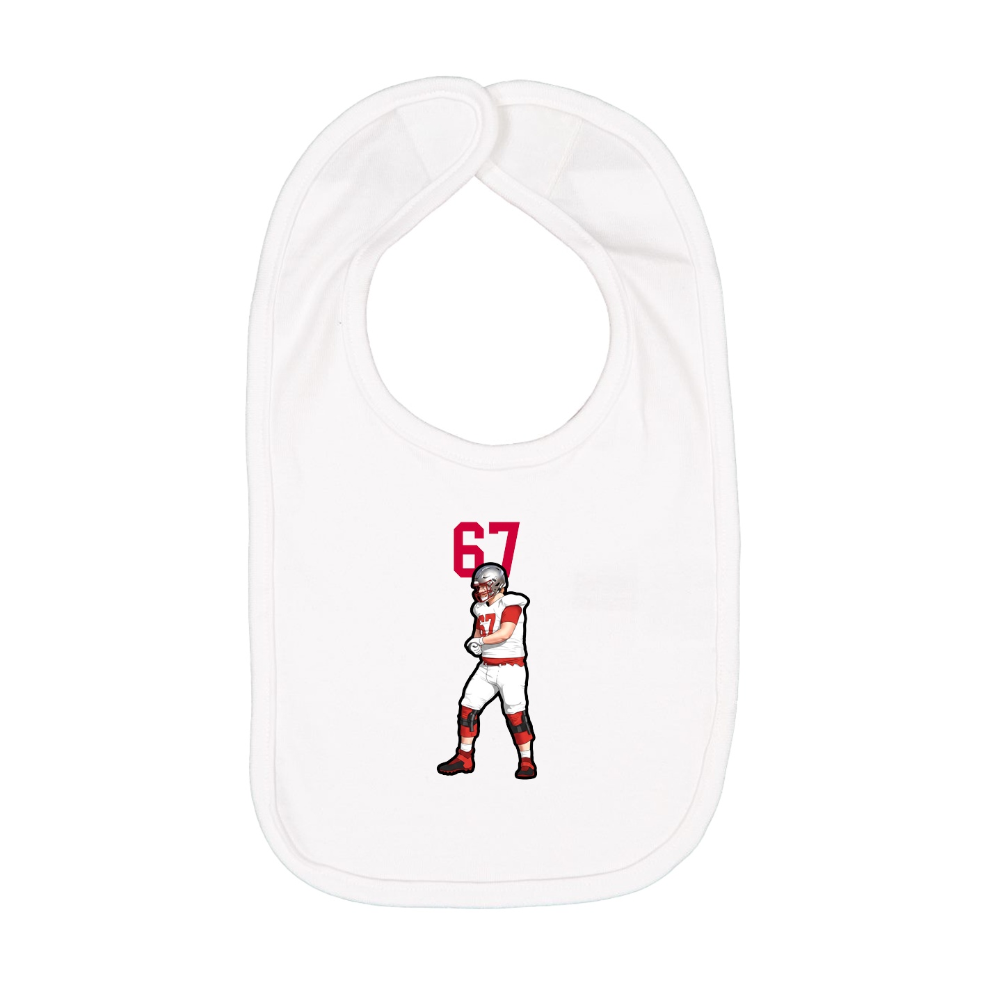 Infant Bib — Number Top in White