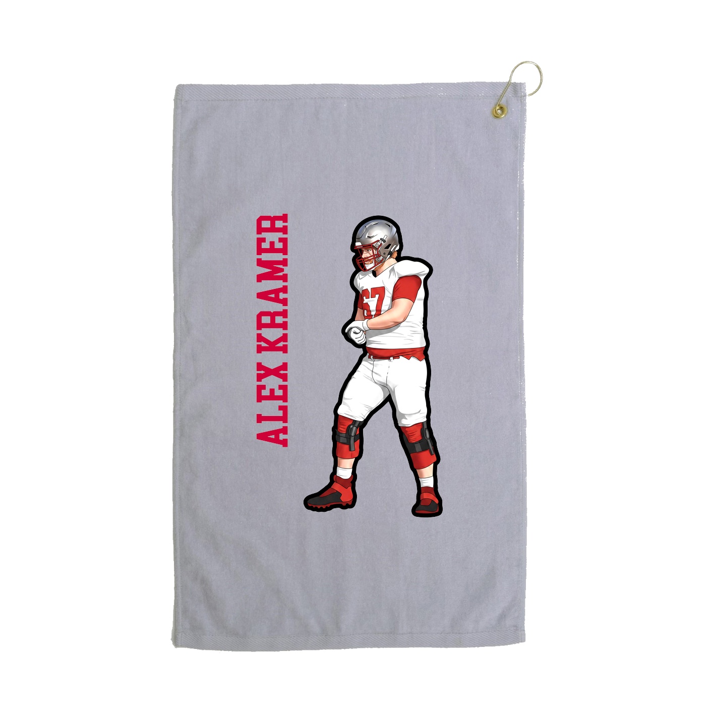 Golf Towel — Name Vertical in Grey