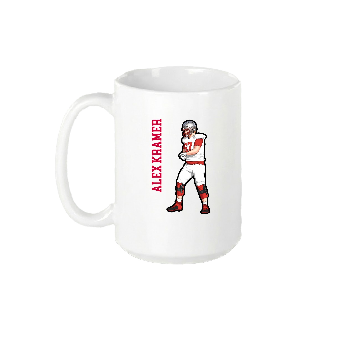 15oz Coffee Mug — Name Vertical in White