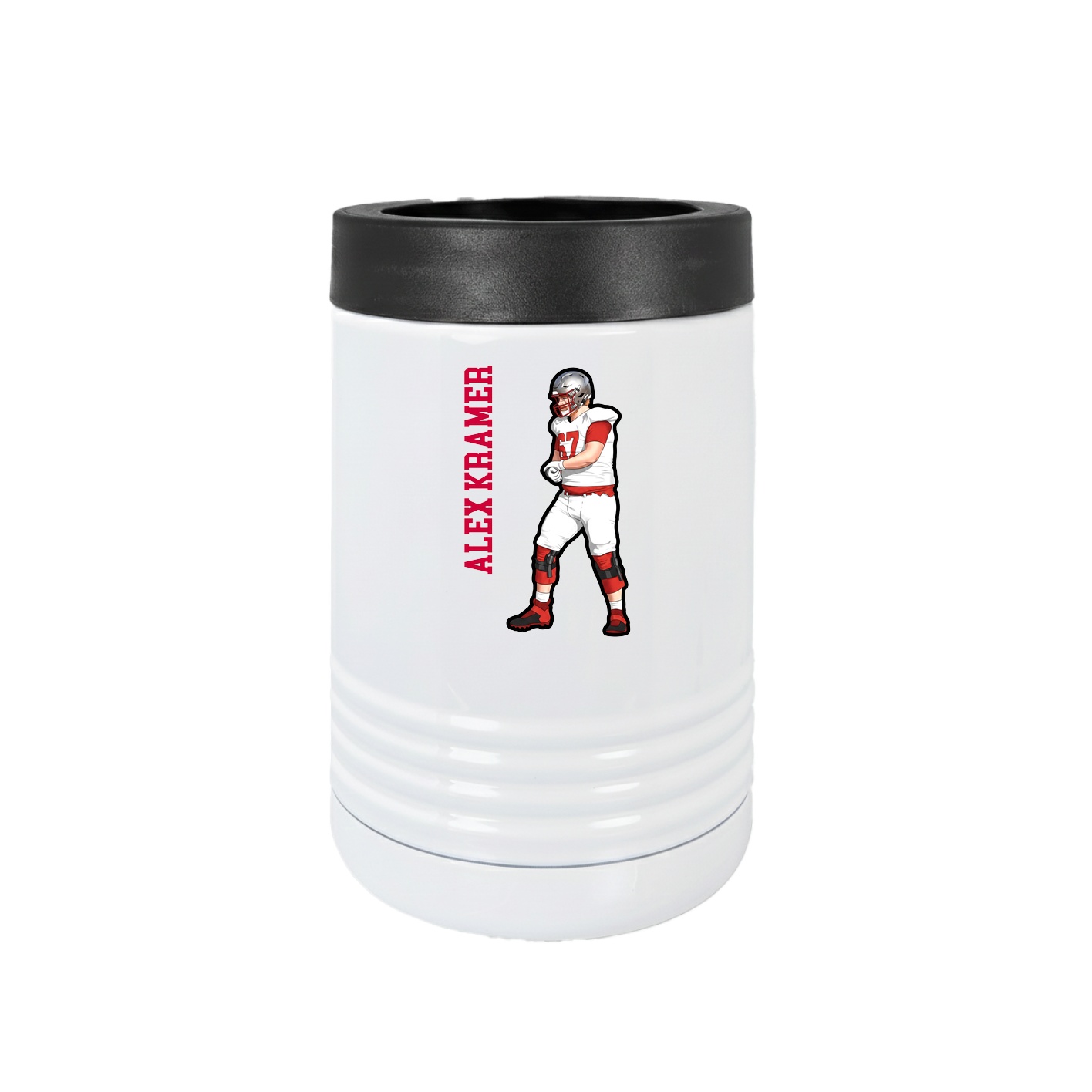 Beverage Holder — Name Vertical in White