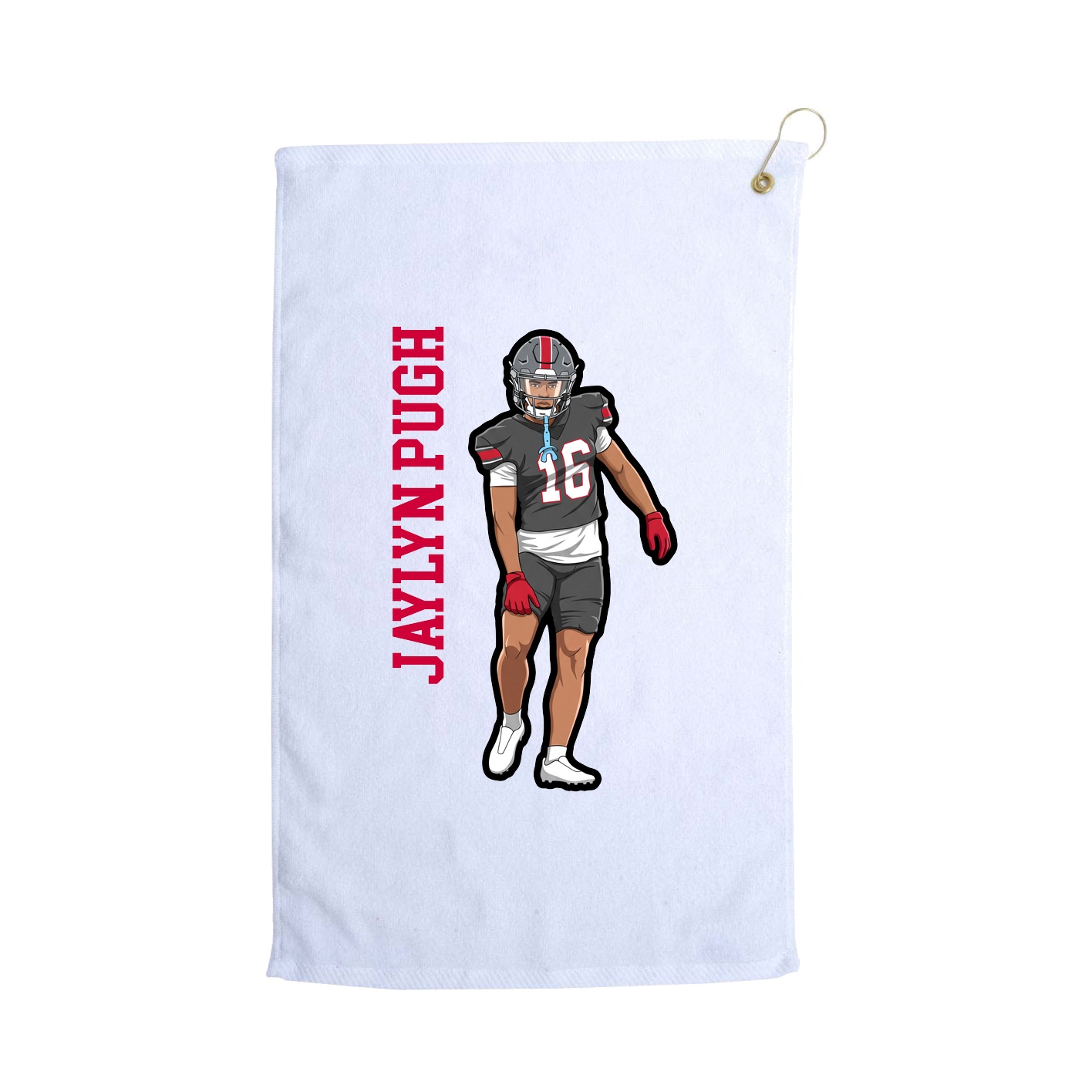Golf Towel — Name Vertical in White