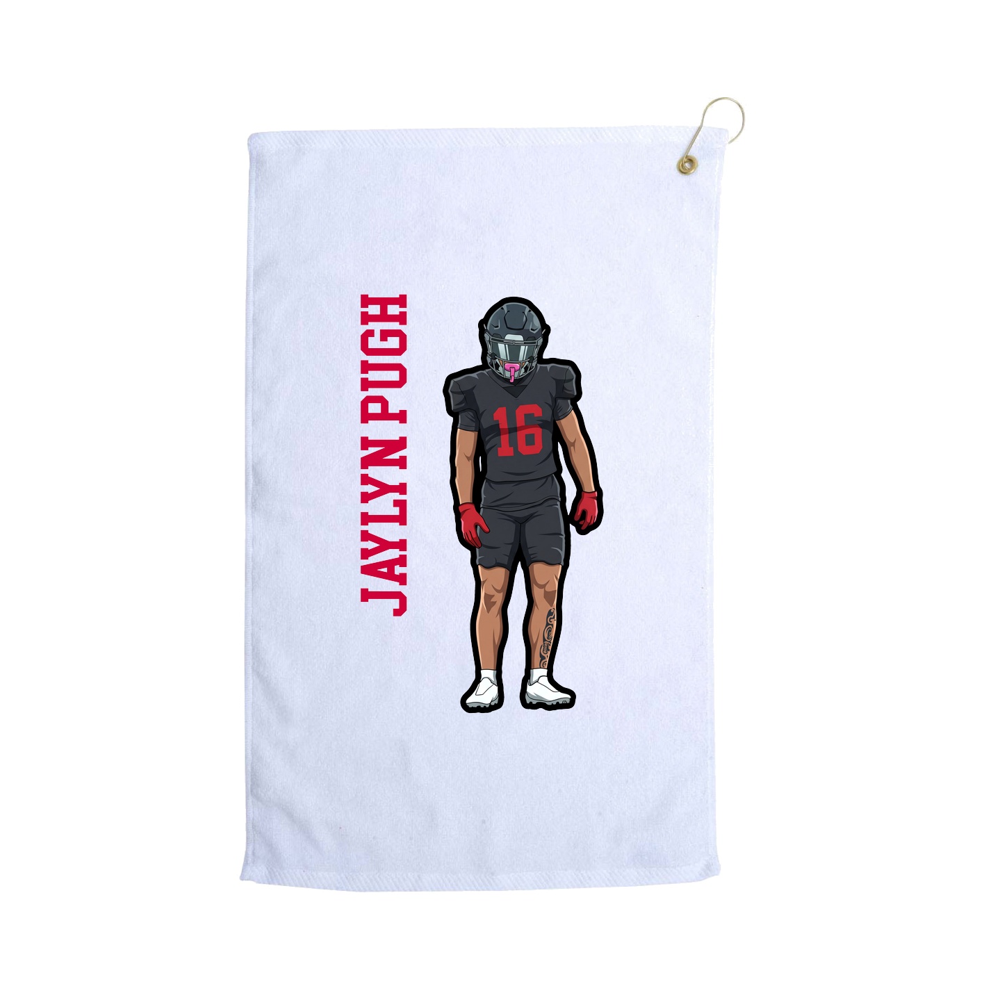 Golf Towel — Name Vertical in White