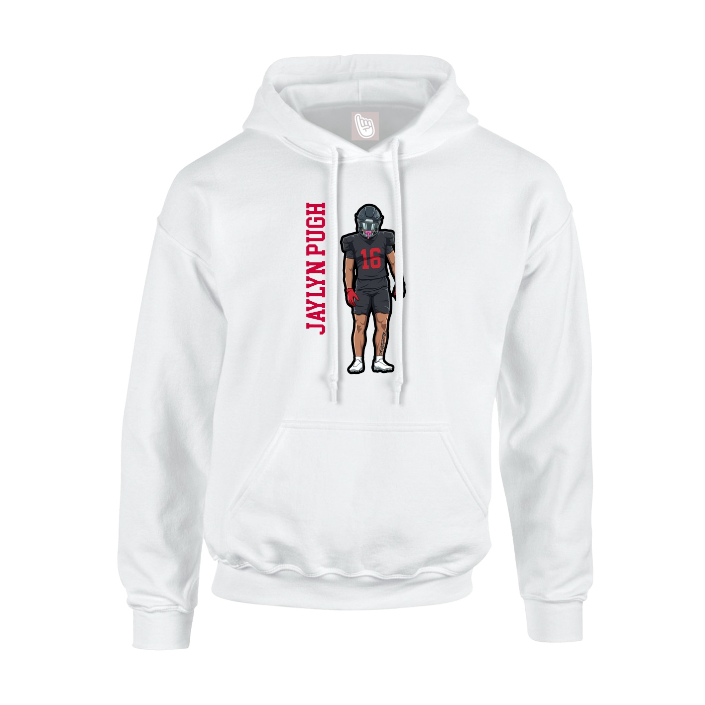 Hoodie — Name Vertical in White