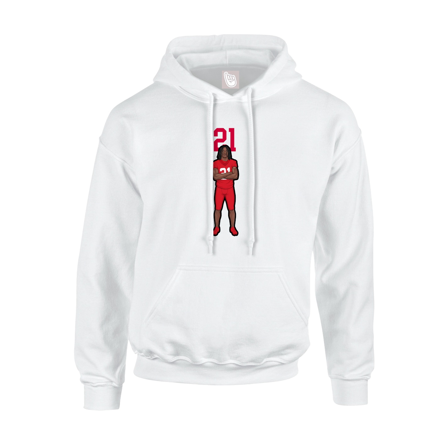 Hoodie — Number Top in White