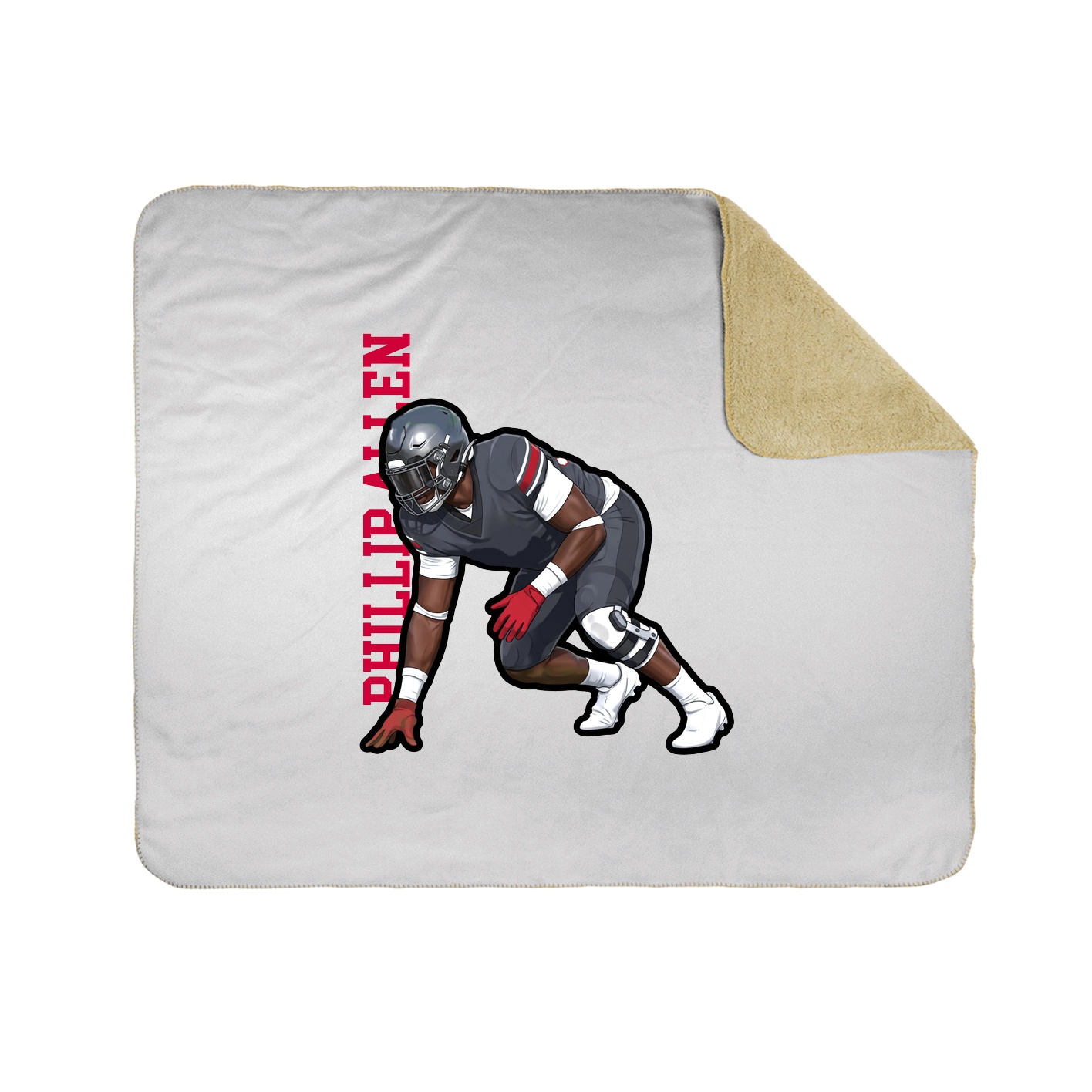Throw Blanket — Name Vertical in White