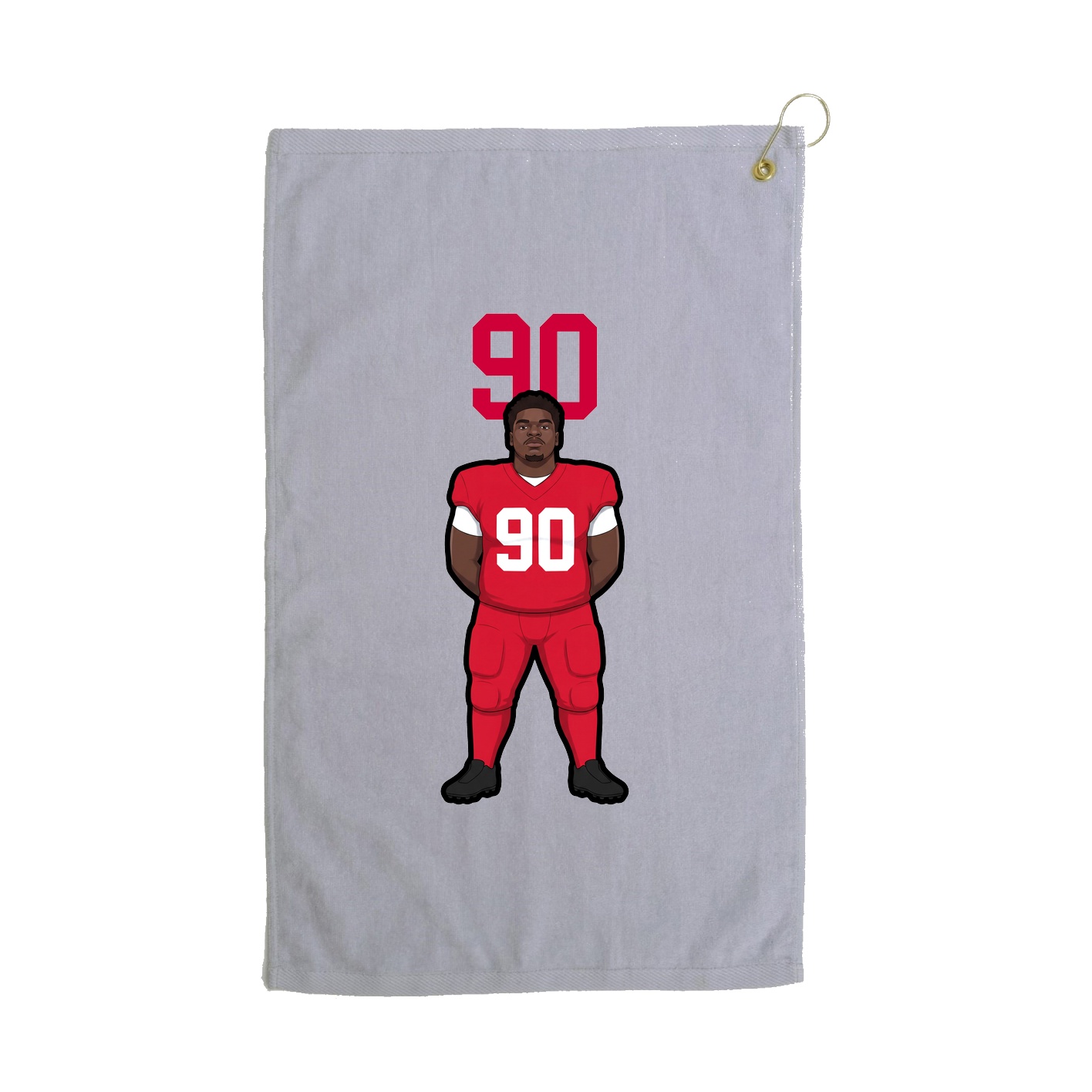 Golf Towel — Number Top in Grey