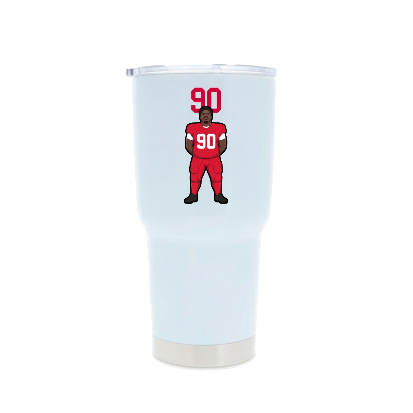 30oz Stainless Steel Tumbler — Number Top in White