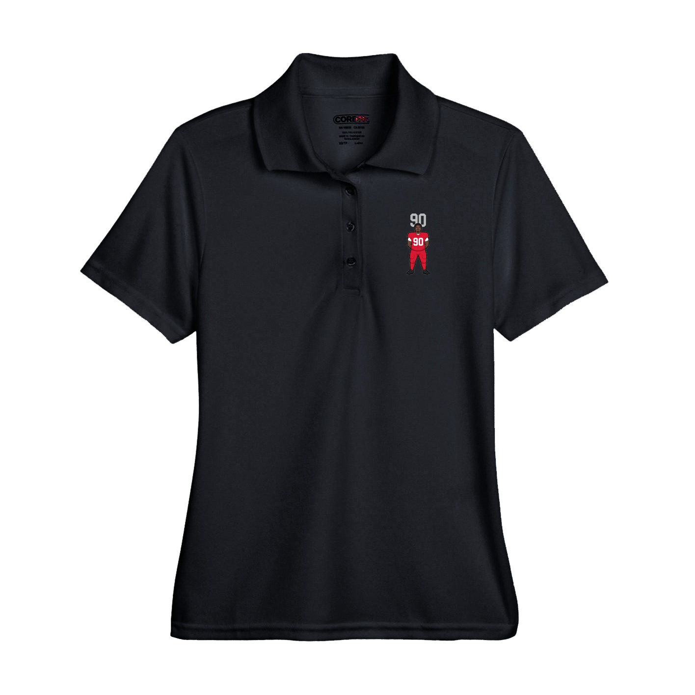 Performance Polo — Number Top in Black