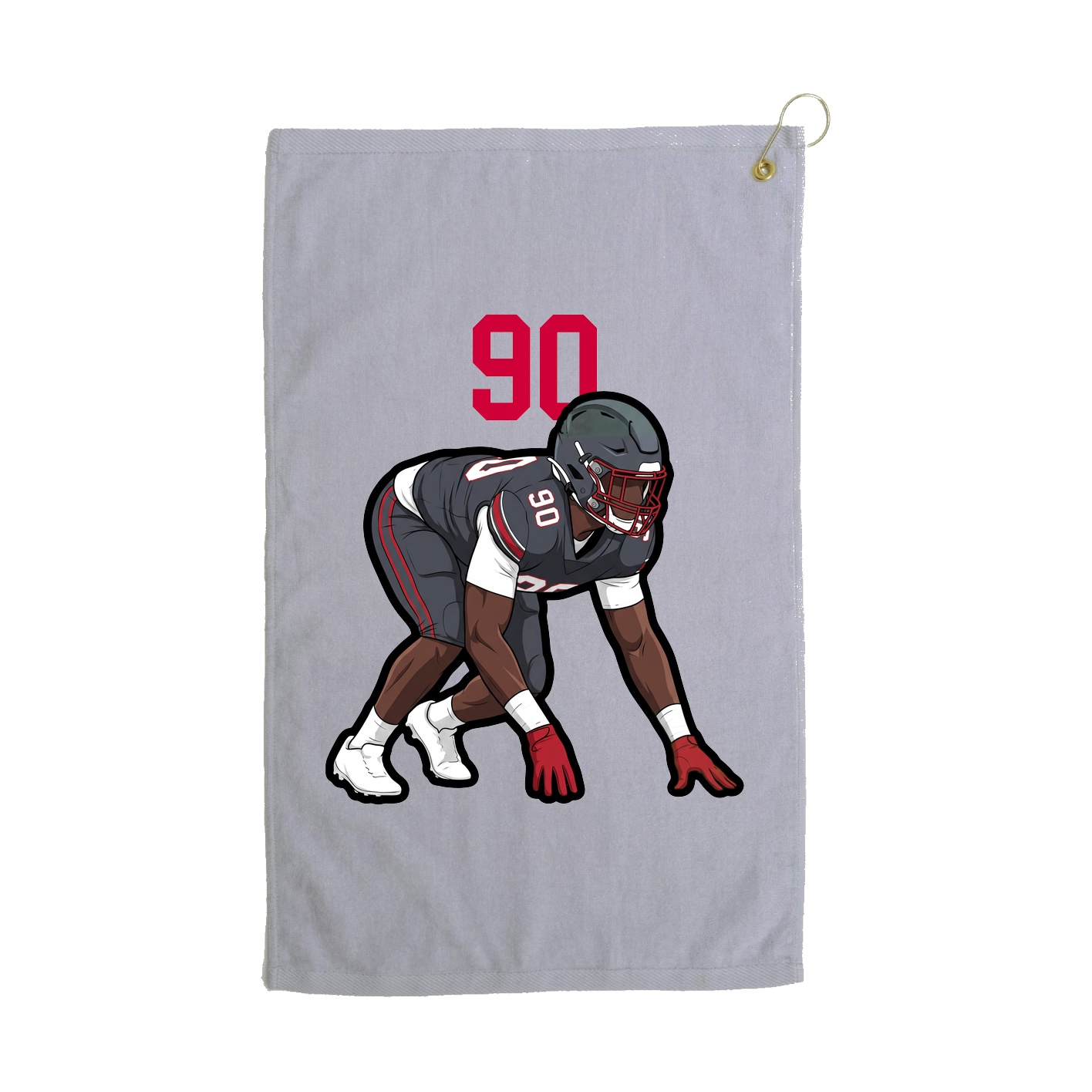 Golf Towel — Number Top in Grey