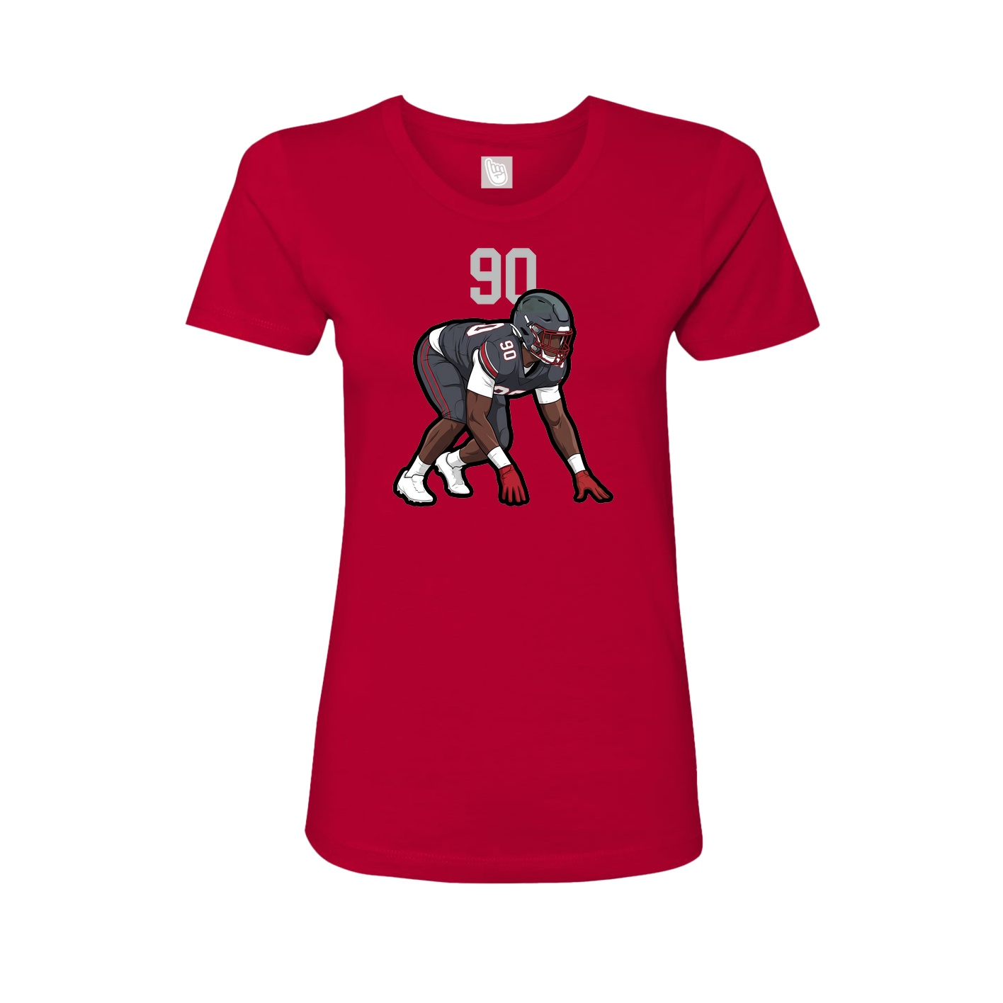 Fitted Women's Tee — Number Top in Red