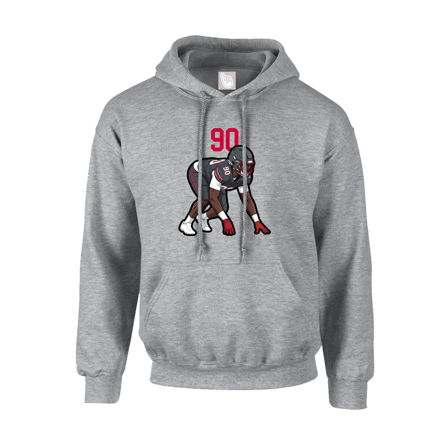 Hoodie — Number Top in Grey