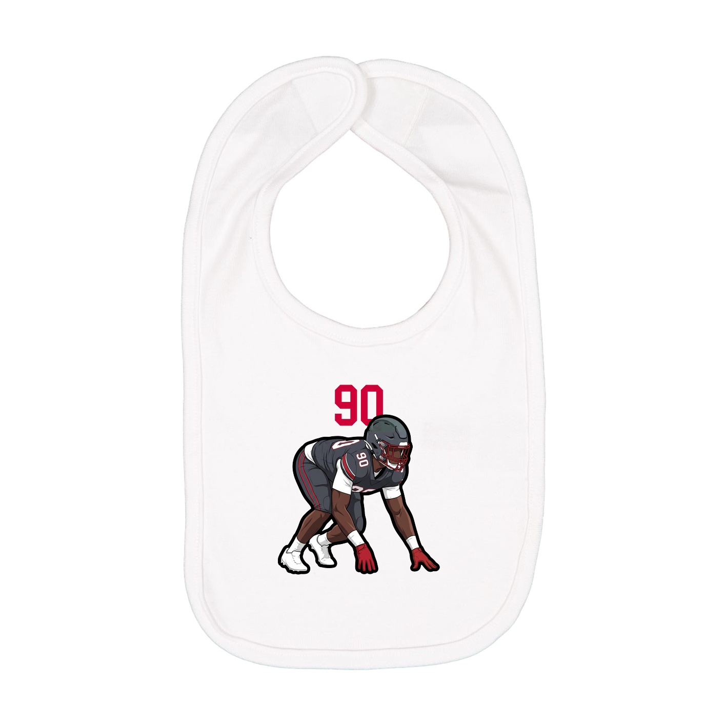 Infant Bib — Number Top in White