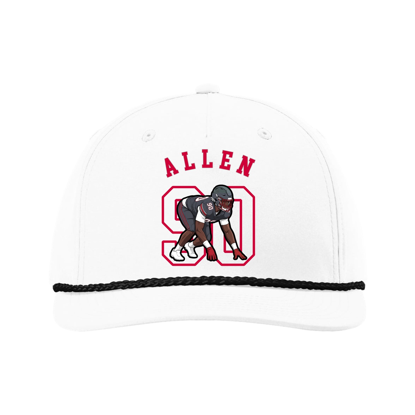 Five-Panel Classic Rope Cap — Shirsey Arch in White