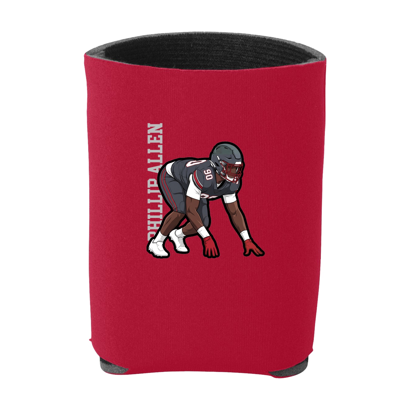 Can Holder — Name Vertical in Red