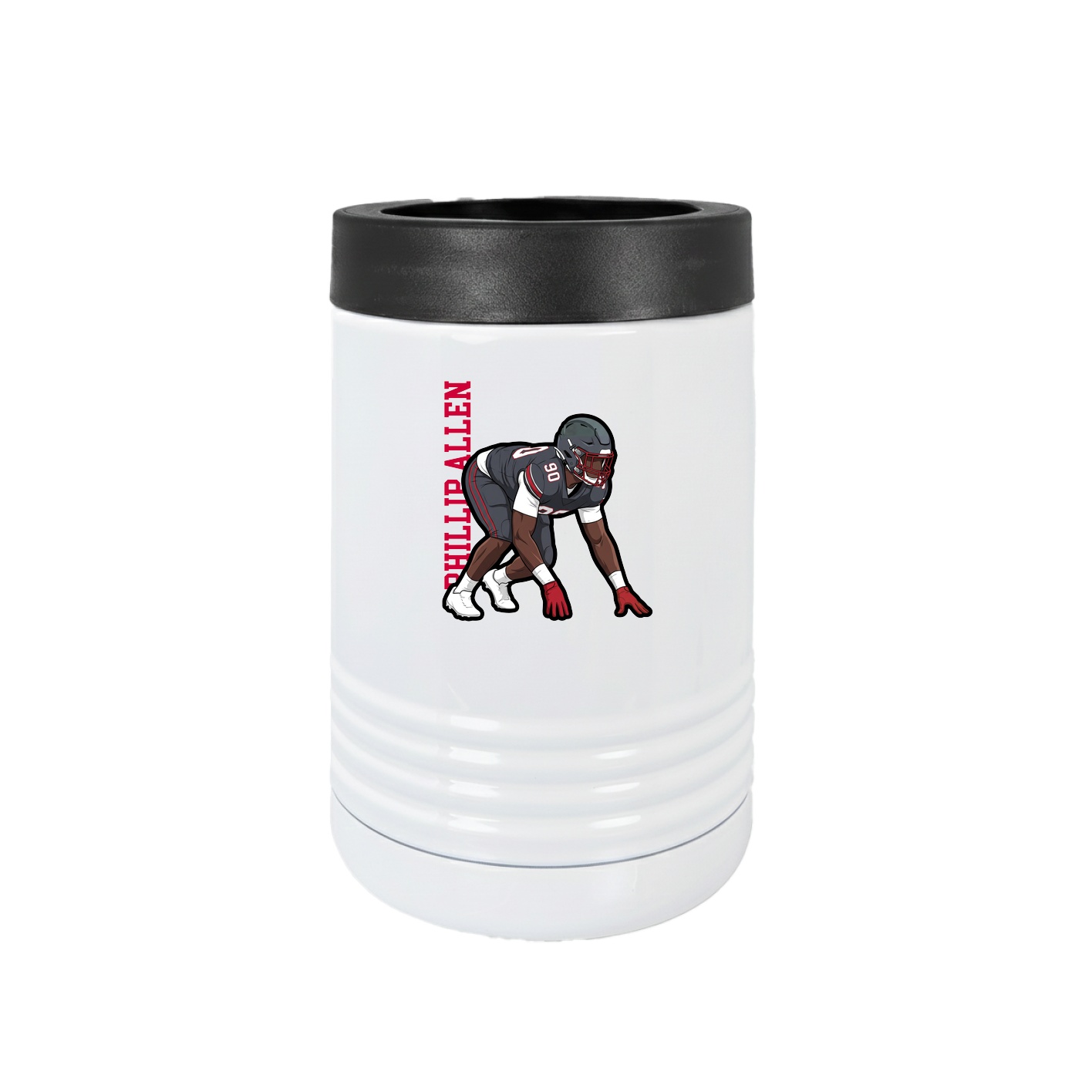 Beverage Holder — Name Vertical in White