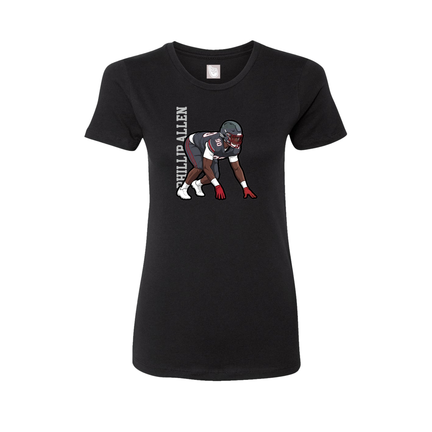 Fitted Women's Tee — Name Vertical in Black