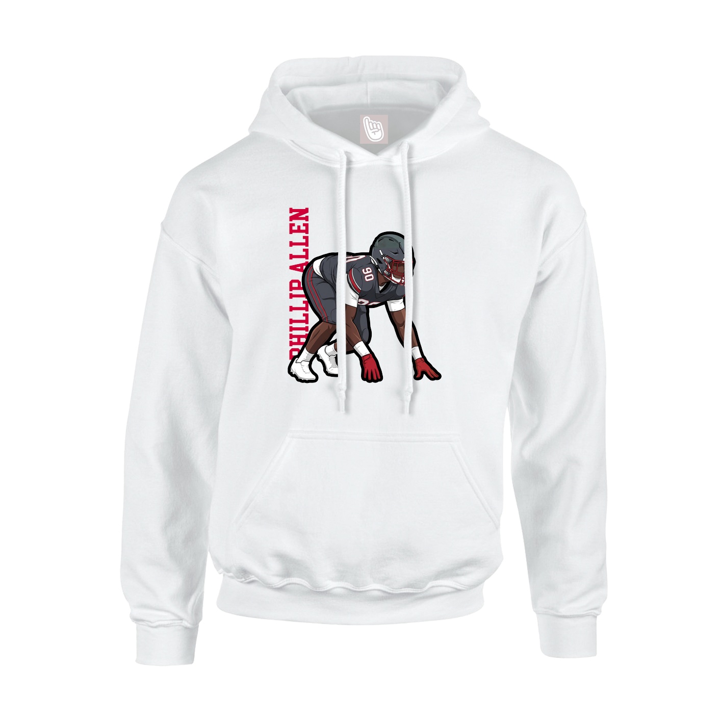 Hoodie — Name Vertical in White