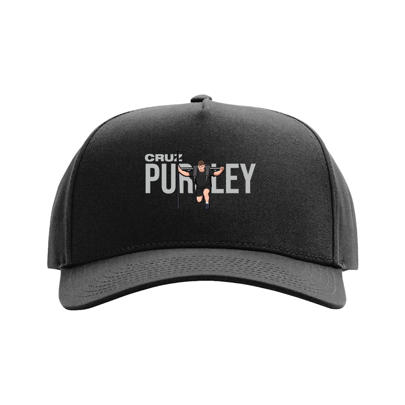 Full Fabric Five-Panel Champ Cap — Player Name in Black