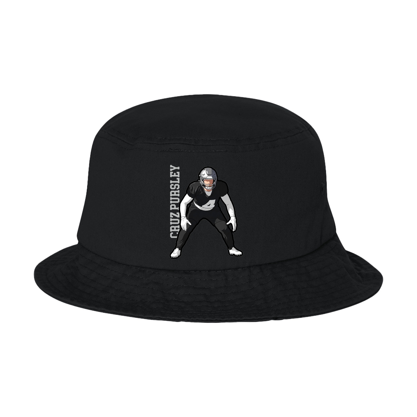Bucket Cap — Name Vertical in Black