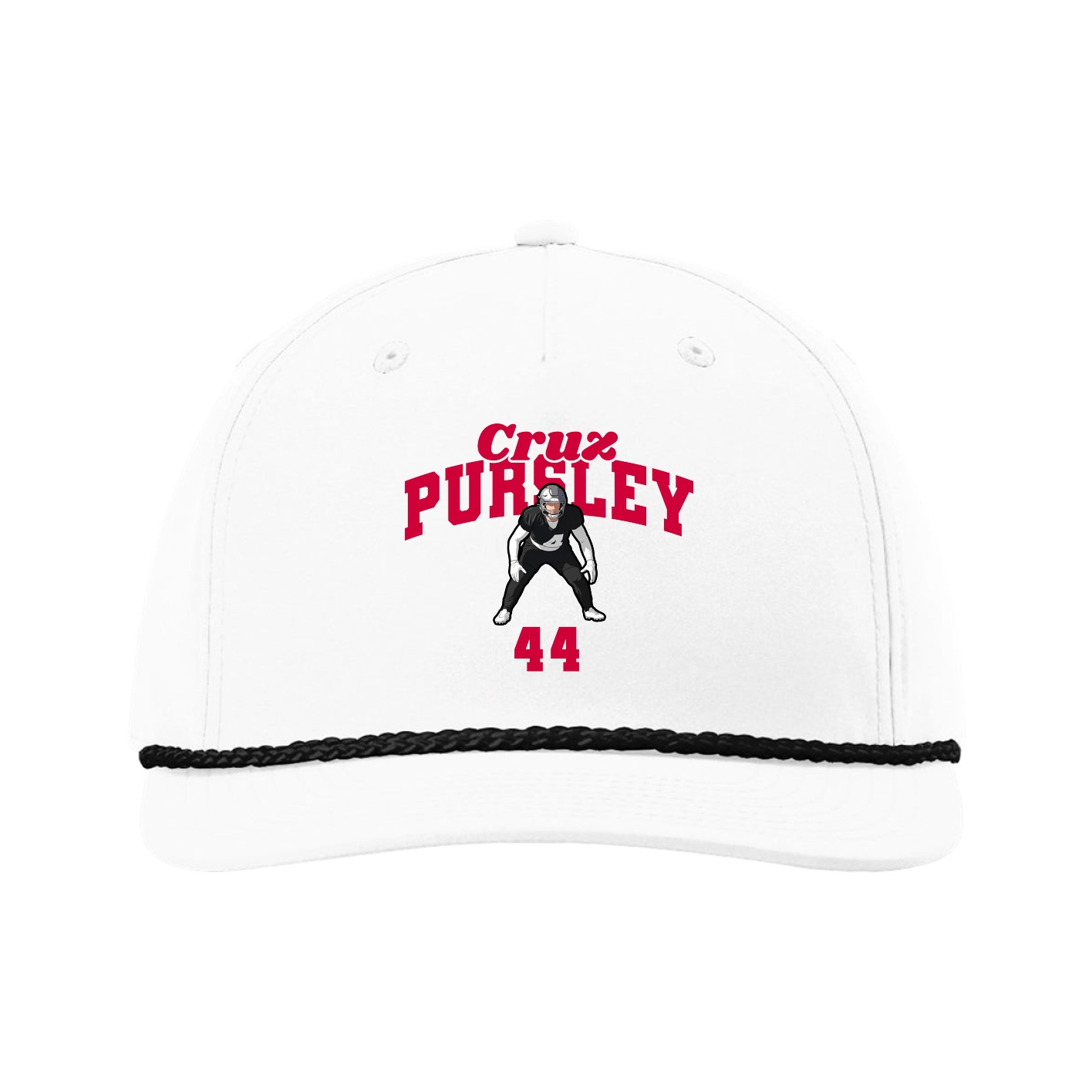 Five-Panel Classic Rope Cap — Signature Arch in White