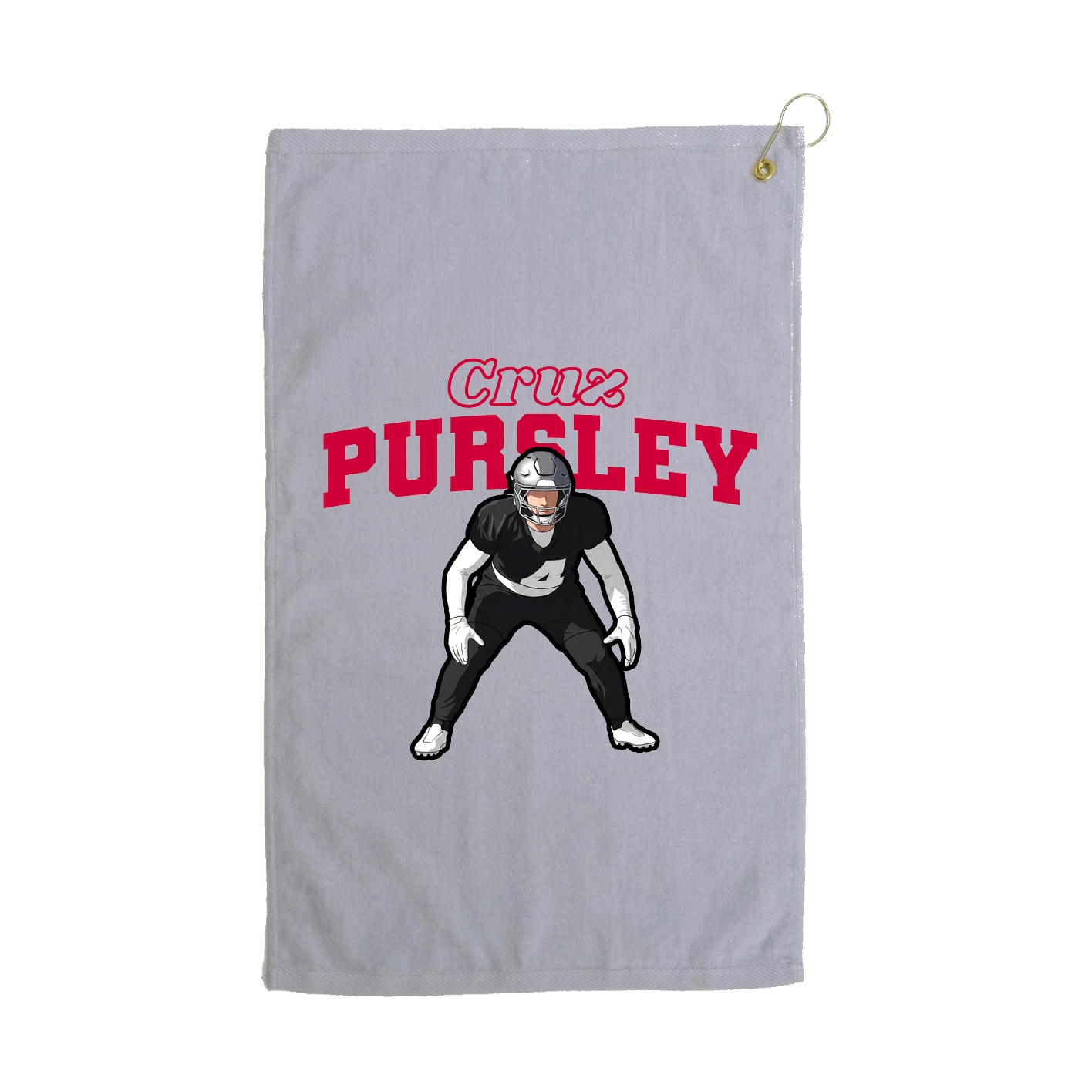Golf Towel — Name Arch in Grey