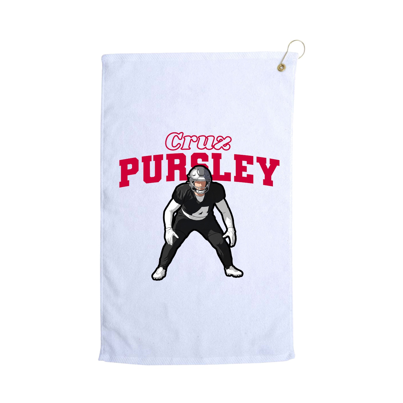 Golf Towel — Name Arch in White