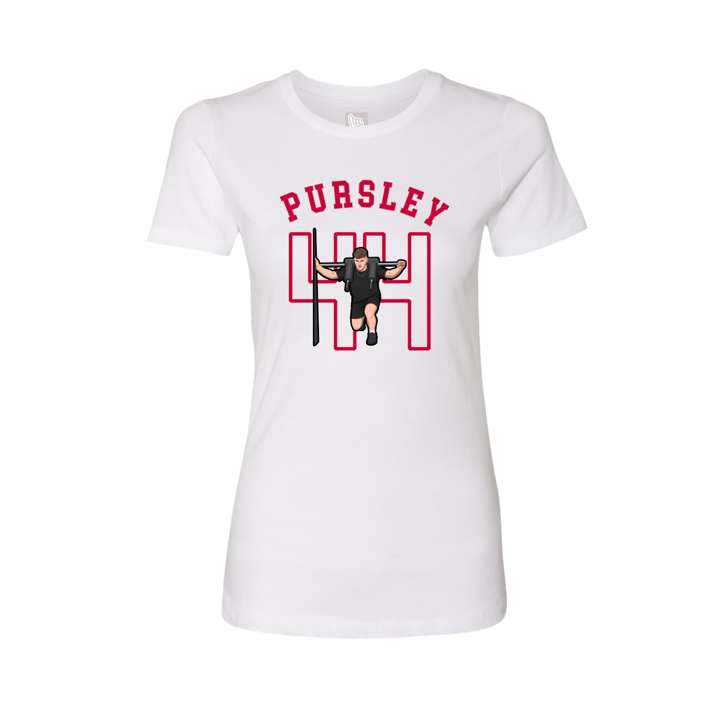 Fitted Women's Tee — Shirsey Arch in White