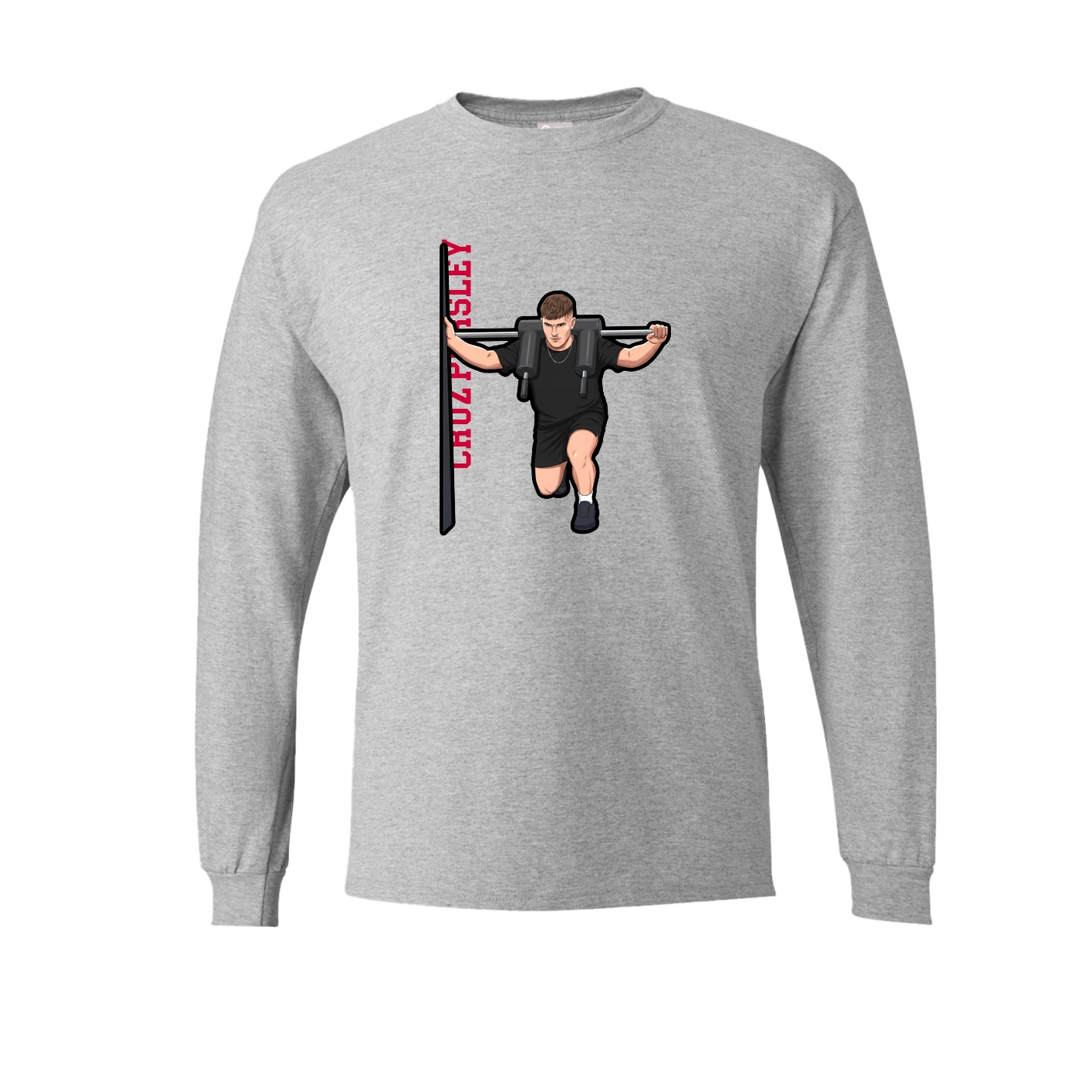 Long Sleeve Tee — Name Vertical in Grey