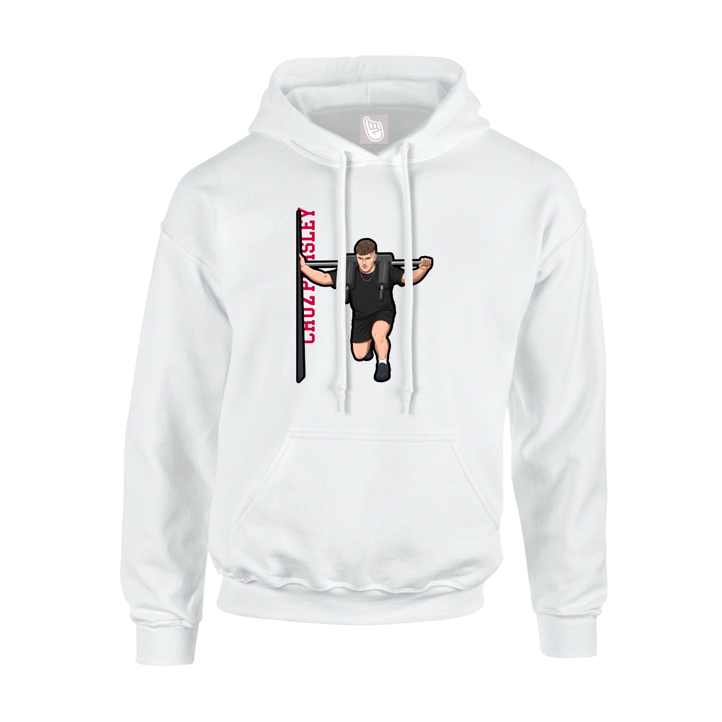 Youth Hoodie — Name Vertical in White