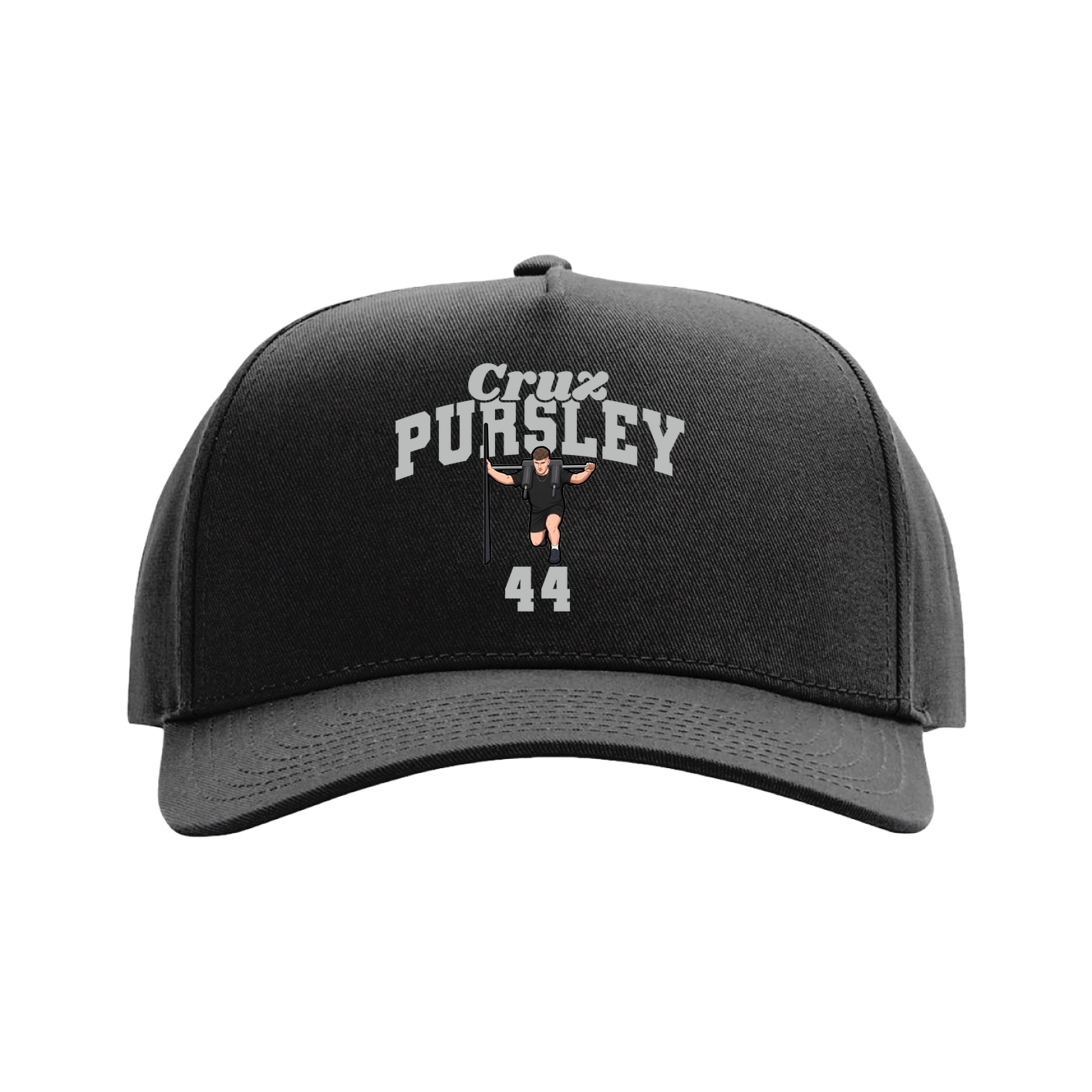 Full Fabric Five-Panel Champ Cap — Signature Arch in Black