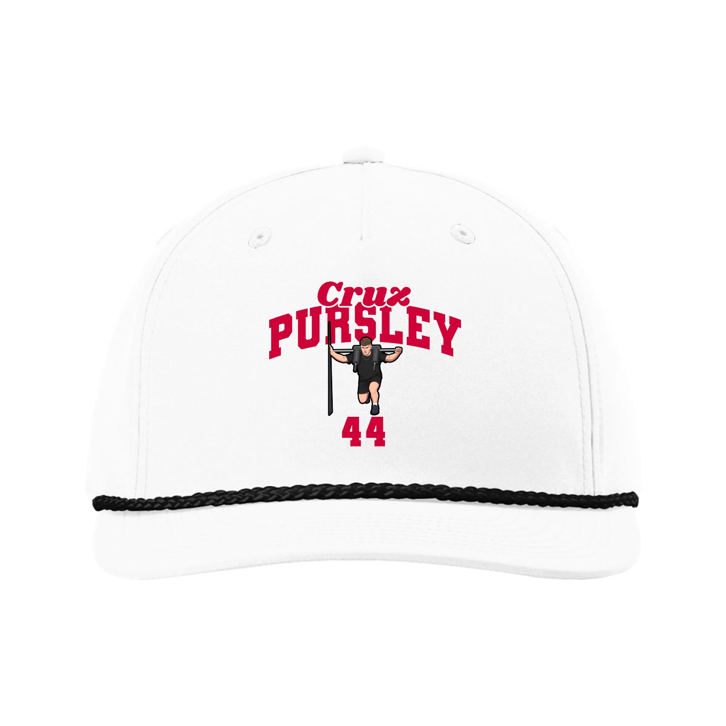 Five-Panel Classic Rope Cap — Signature Arch in White