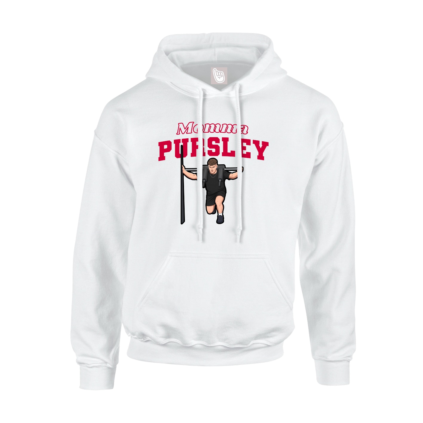 Youth Hoodie — Mothers Day Block in White