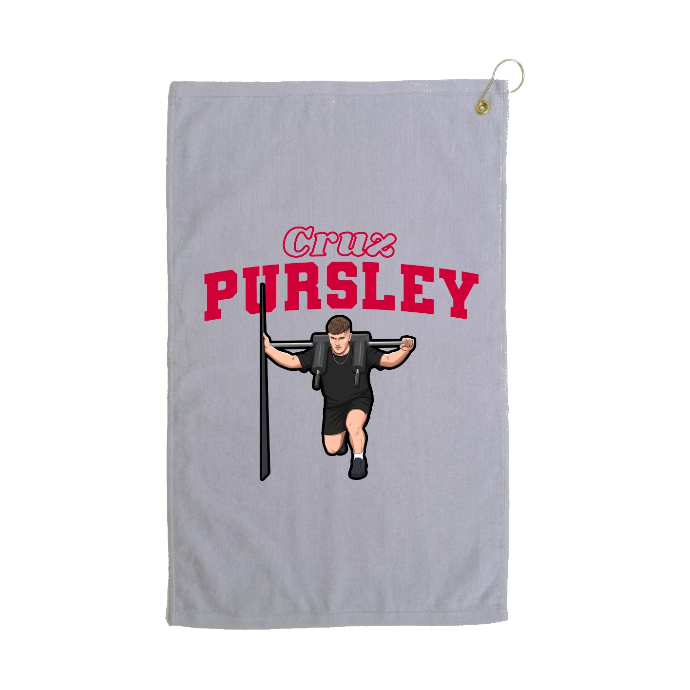 Golf Towel — Name Arch in Grey