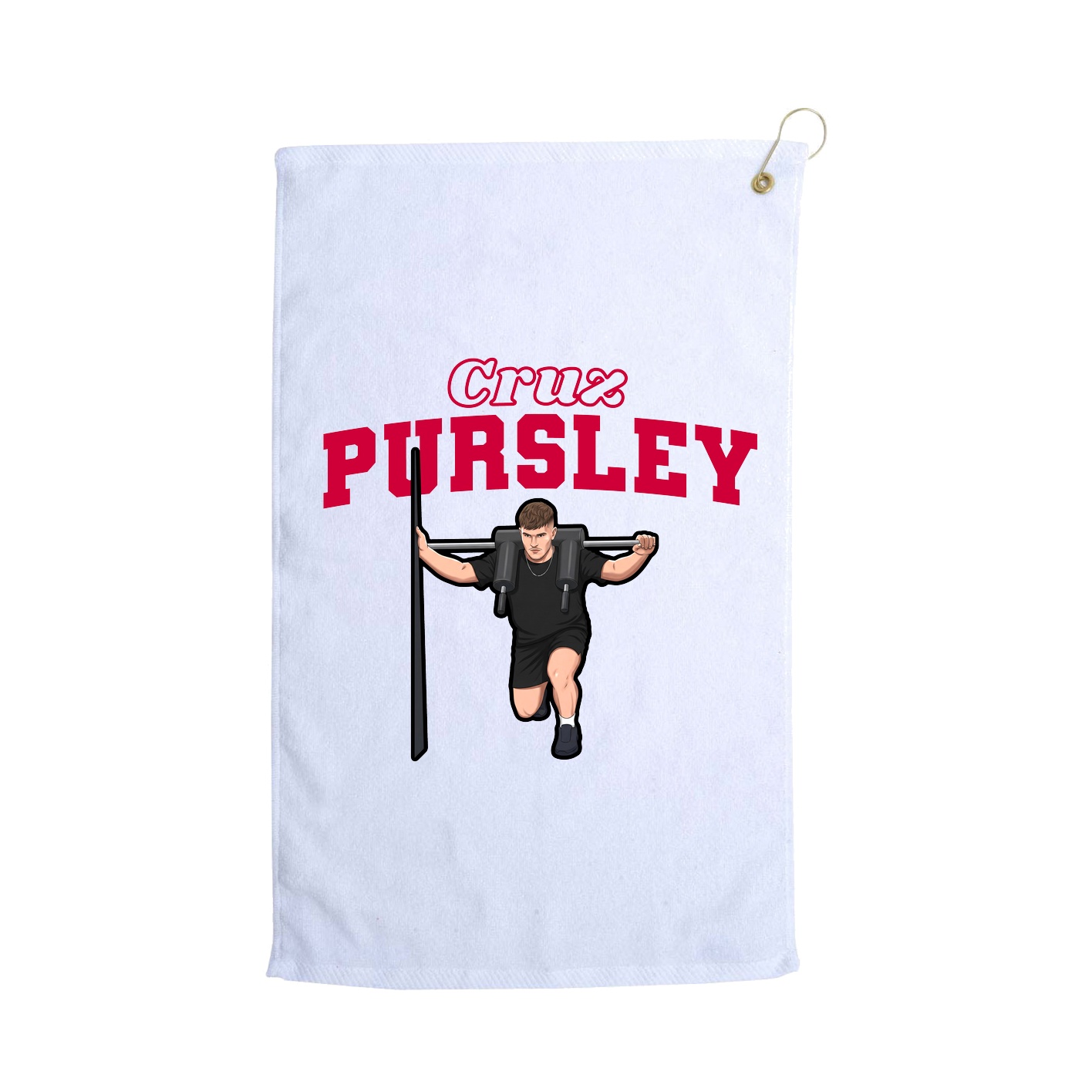 Golf Towel — Name Arch in White