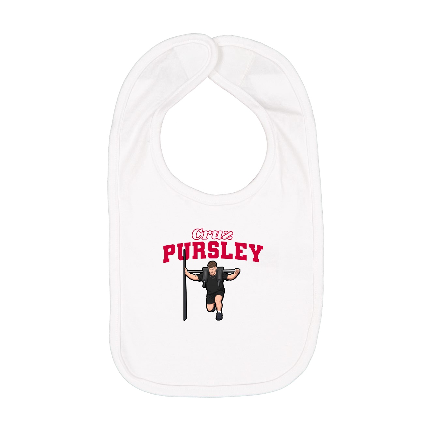 Infant Bib — Name Arch in White