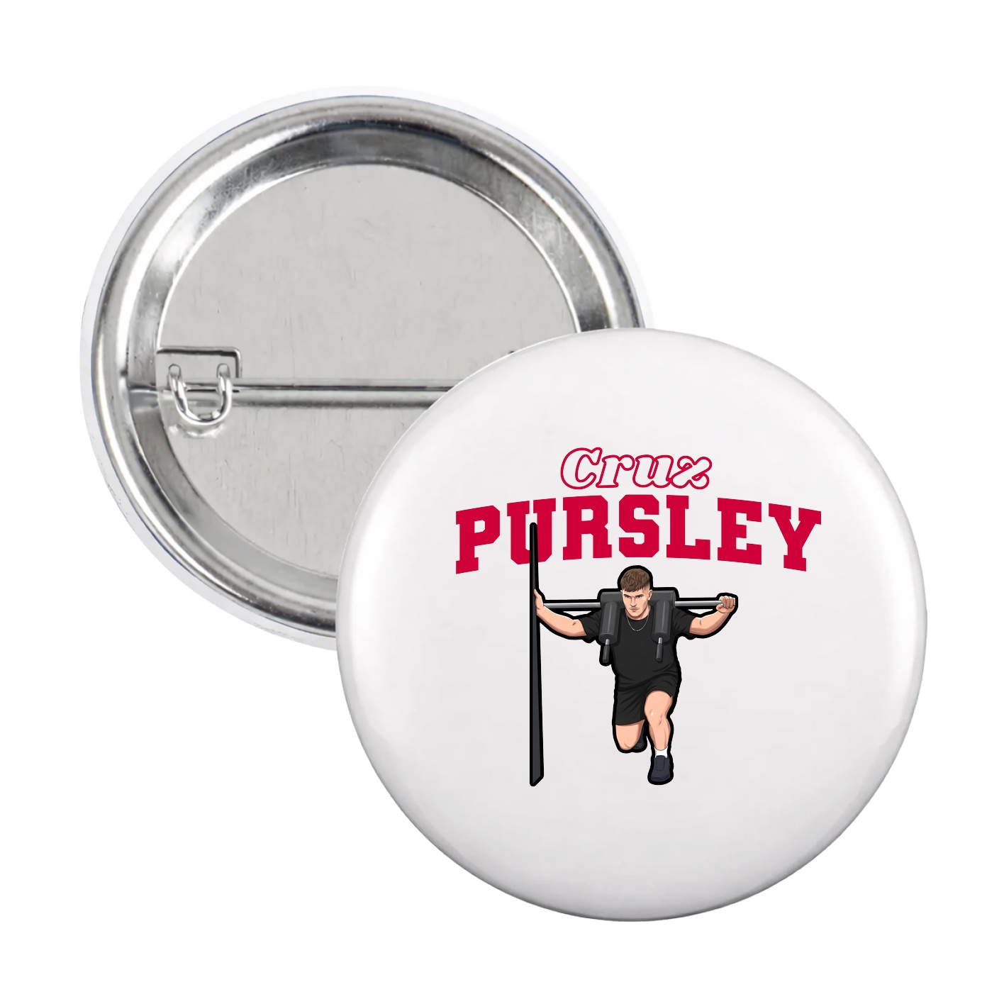 Game Day Button — Name Arch in White
