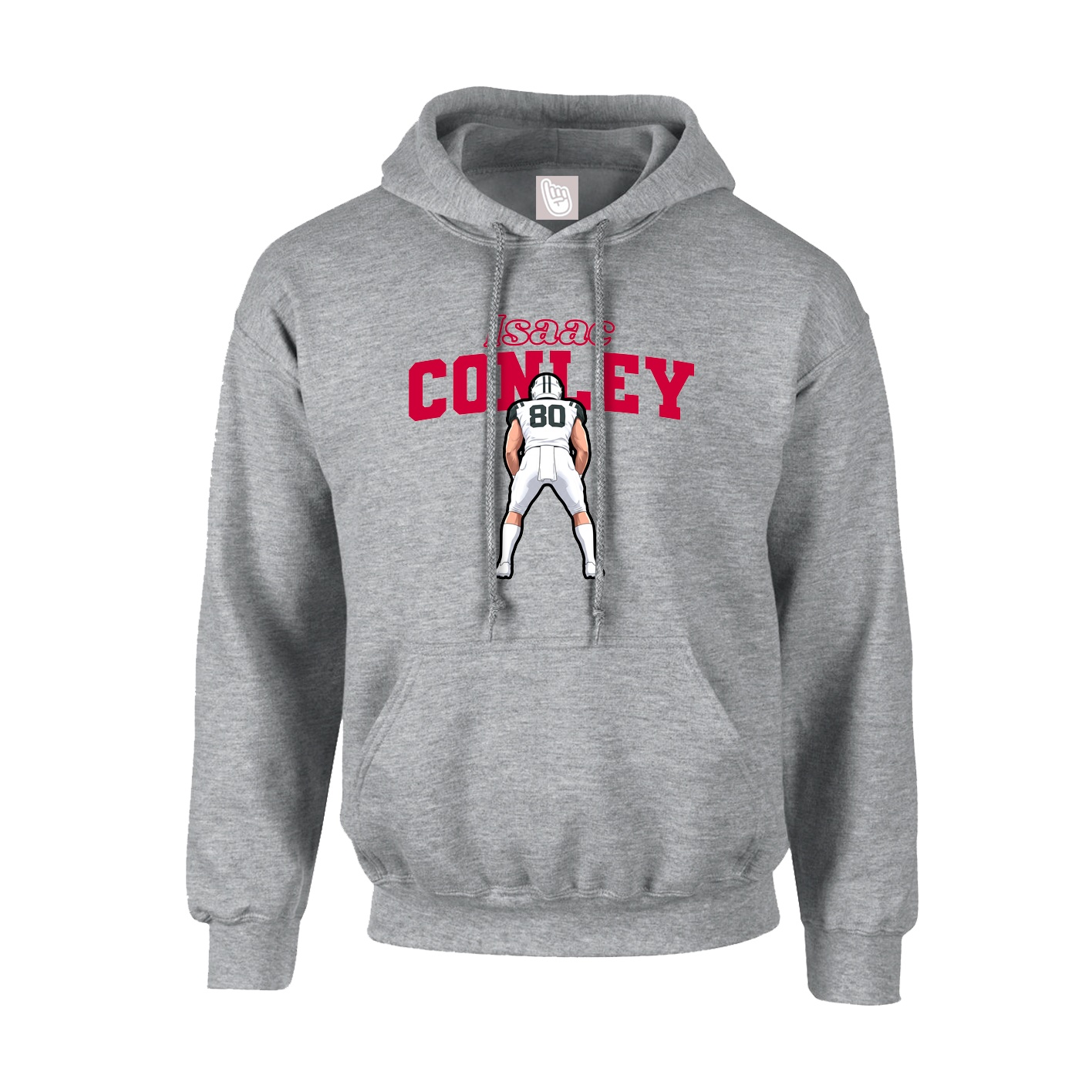 Youth Hoodie — Name Arch in Grey