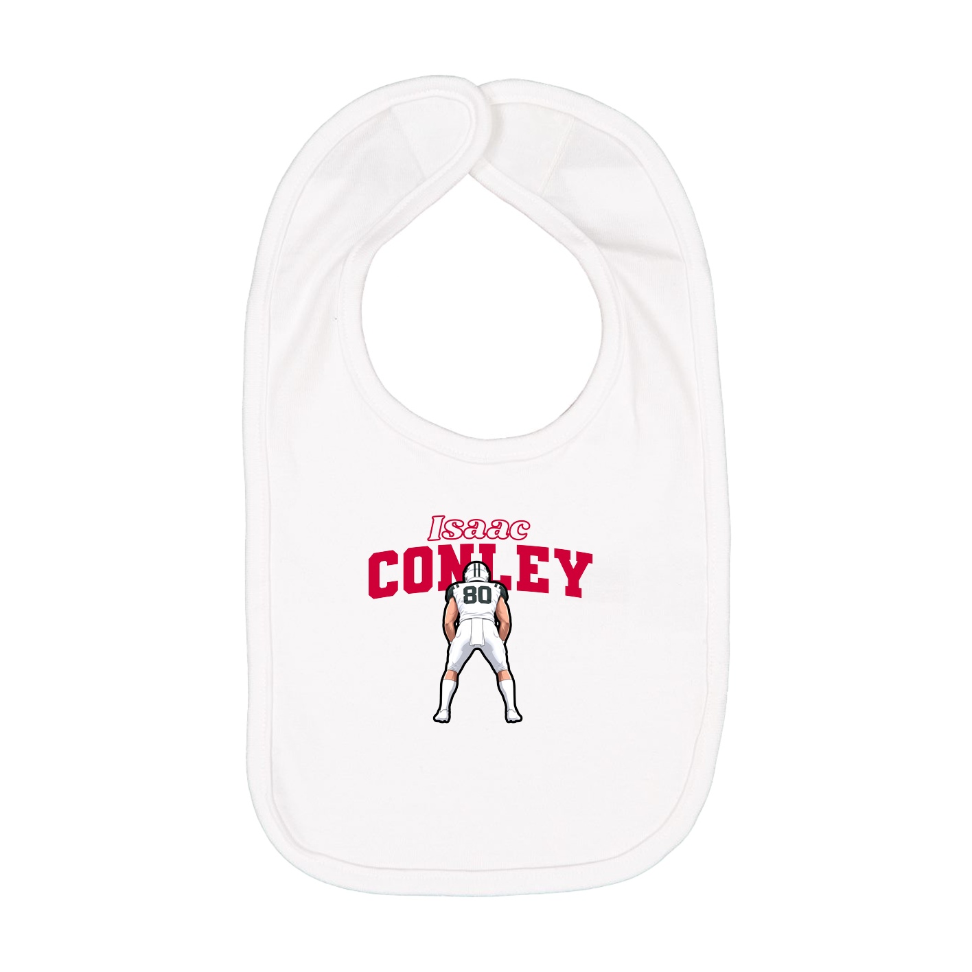 Infant Bib — Name Arch in White
