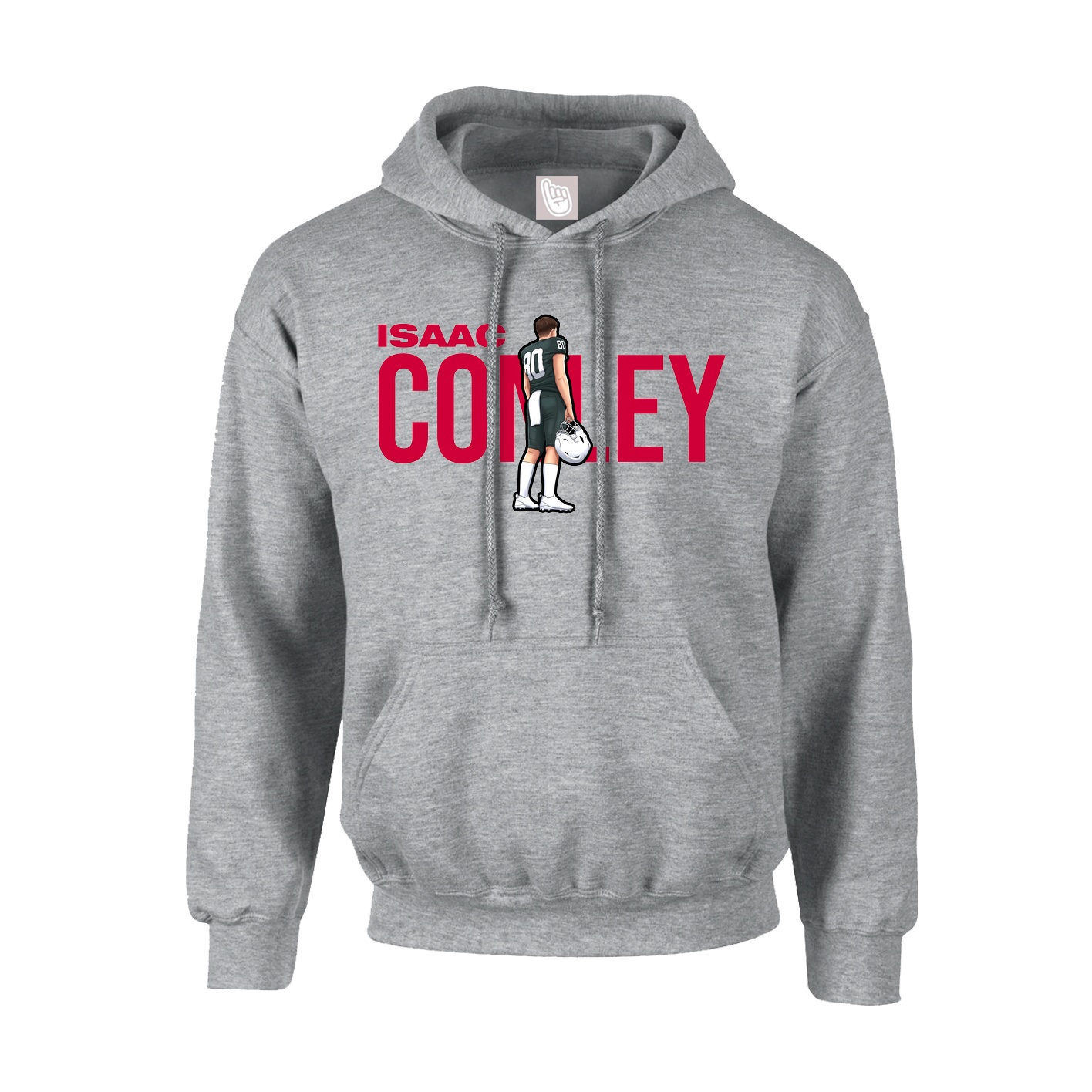 Youth Hoodie — Player Name in Grey