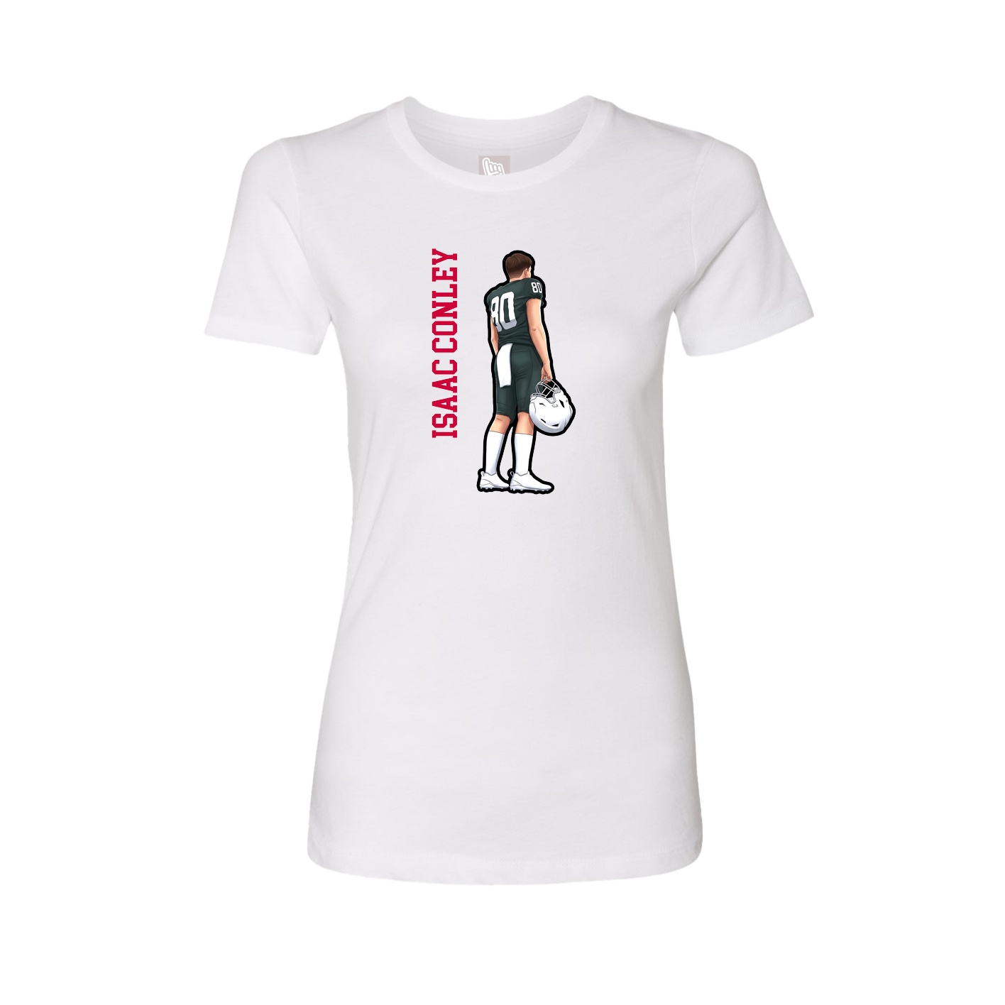 Womens Tee — Name Vertical in White