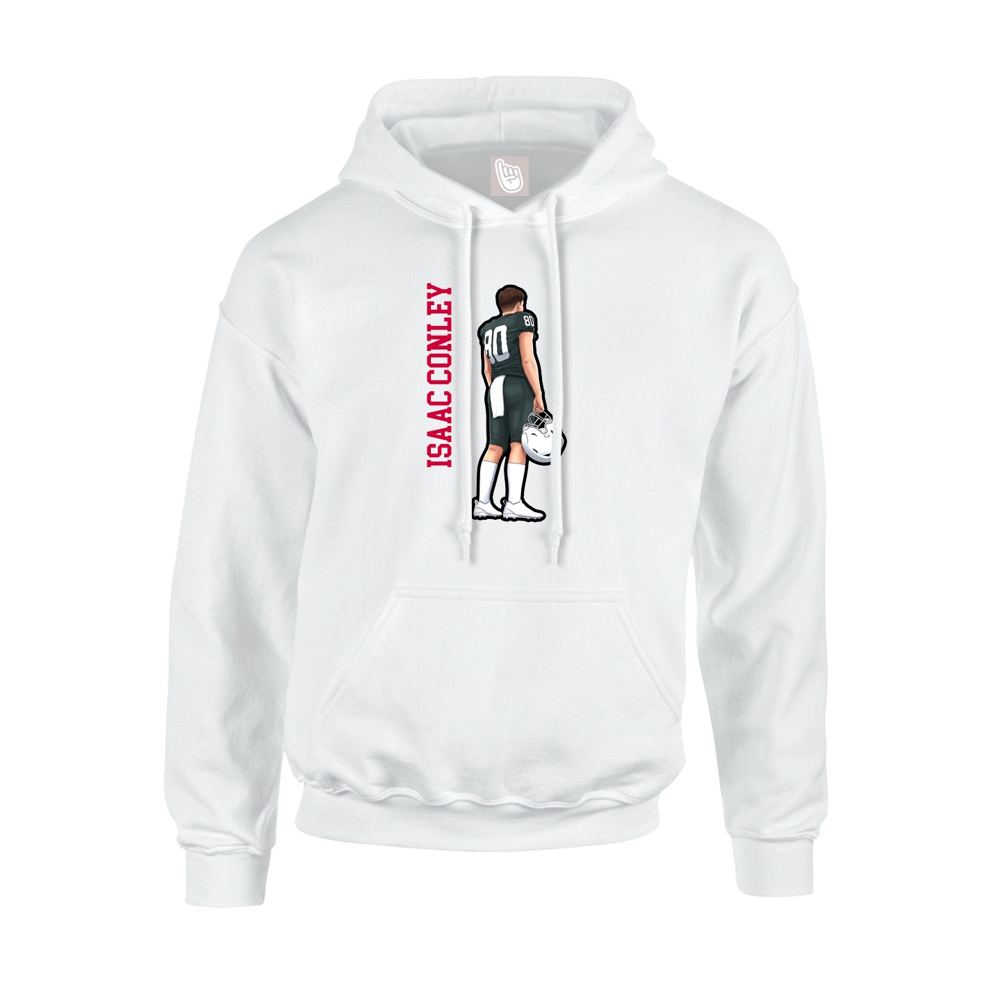 Hoodie — Name Vertical in White
