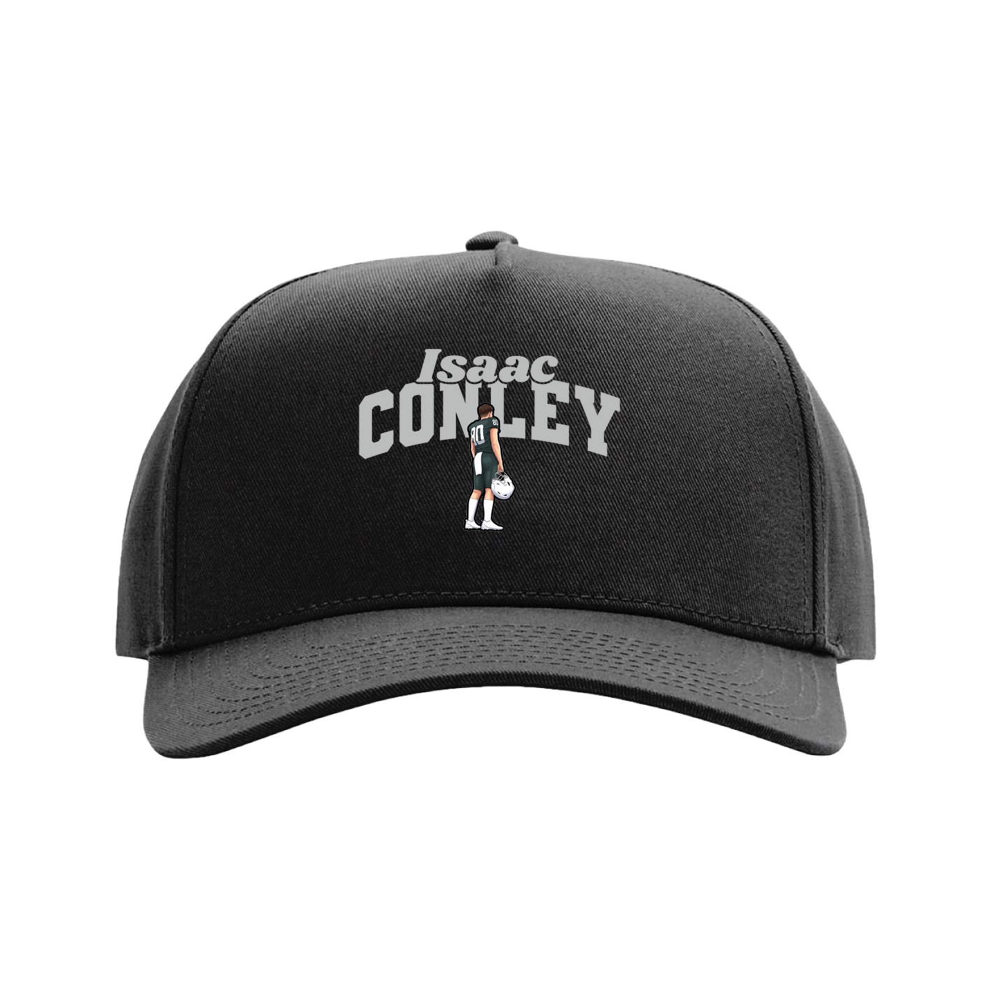 Full Fabric Five-Panel Champ Cap — Signature Arch in Black