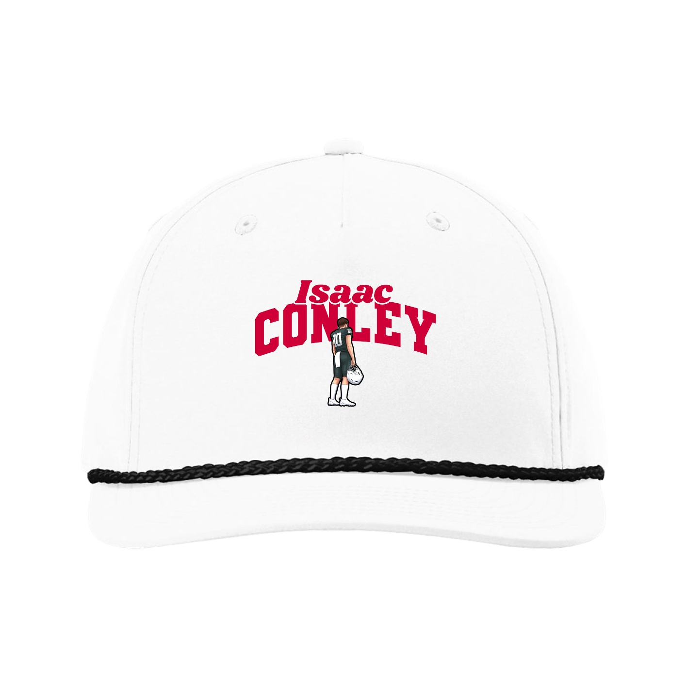 Five-Panel Classic Rope Cap — Signature Arch in White