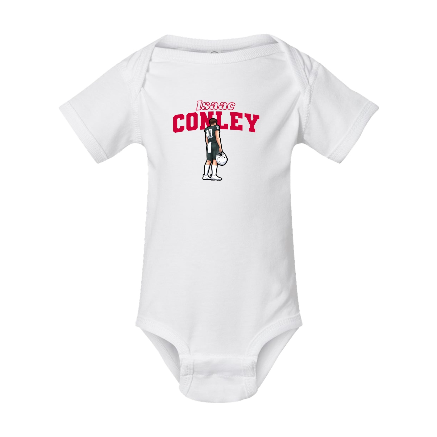 Baby Onesie — Name Arch in White