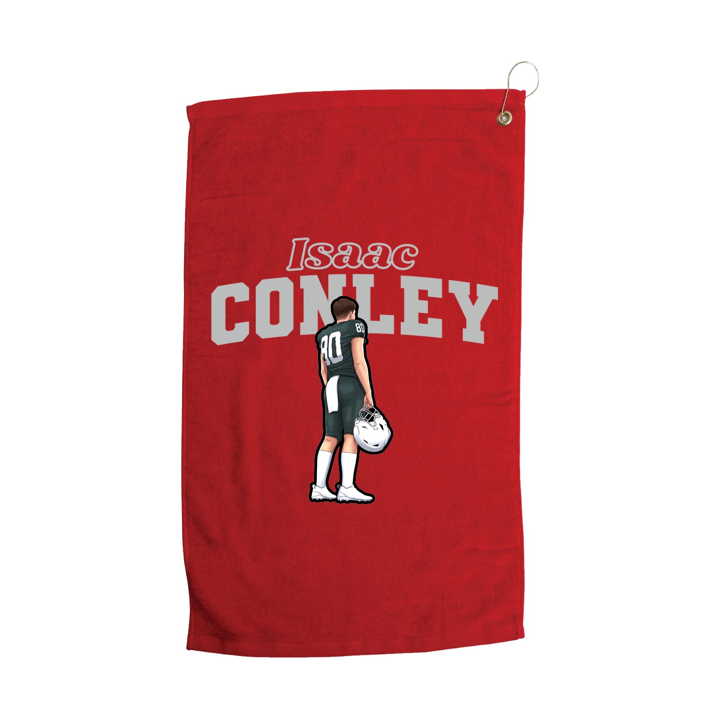 Golf Towel — Name Arch in Red